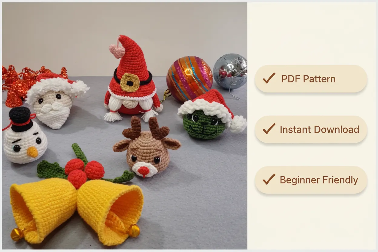 Christmas Ornament Crochet Pattern Bundle