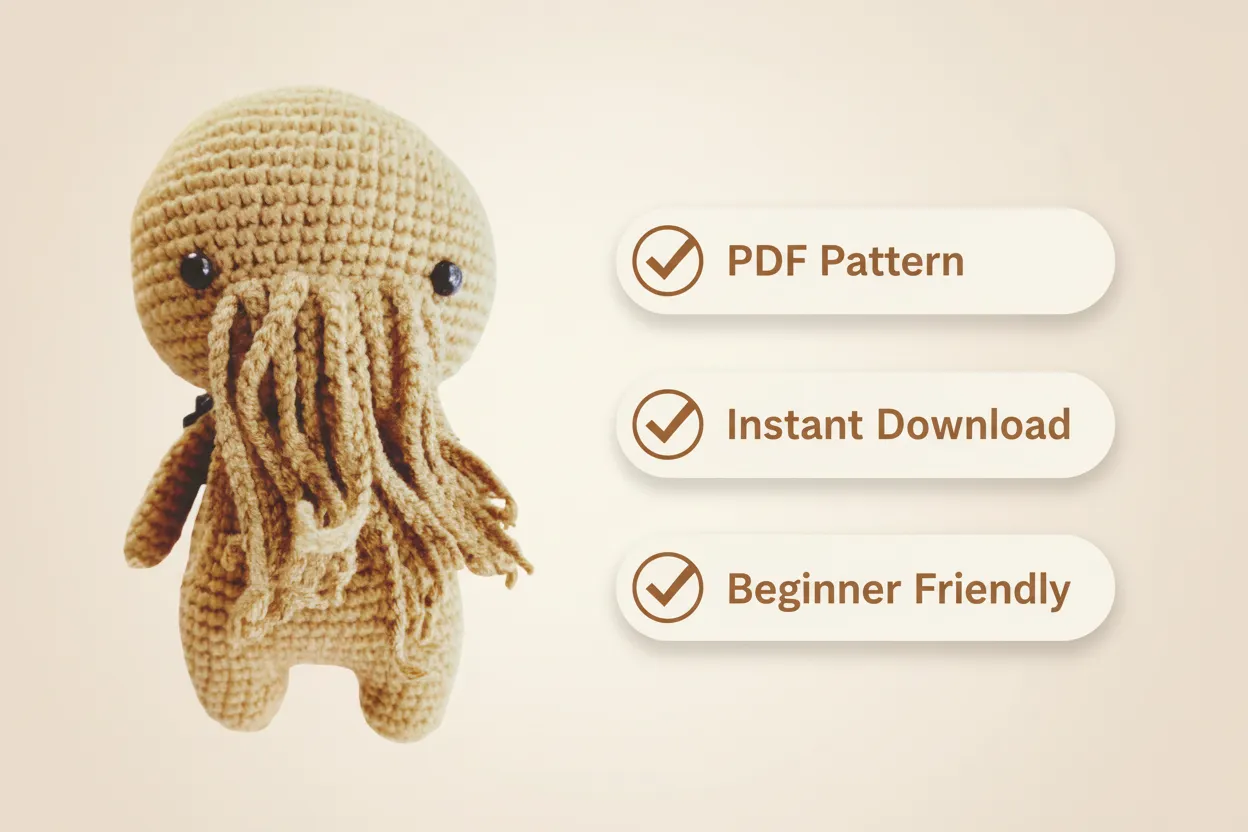 Baby Cthulhu Amigurumi Crochet Pattern