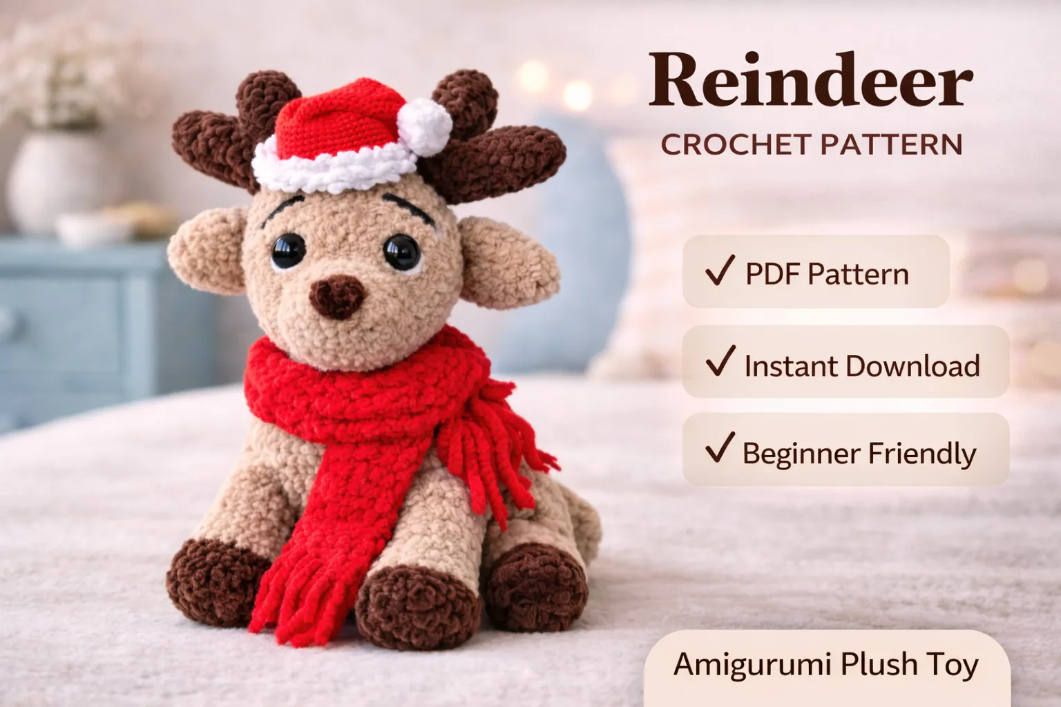Reindeer Amigurumi Crochet Pattern
