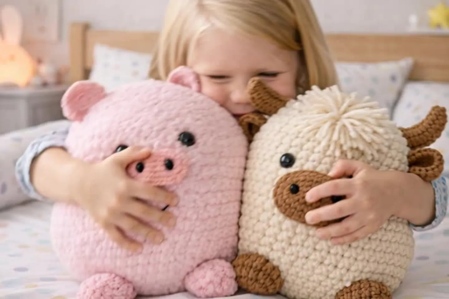 Cow & Pig Pillow Crochet Pattern Bundle