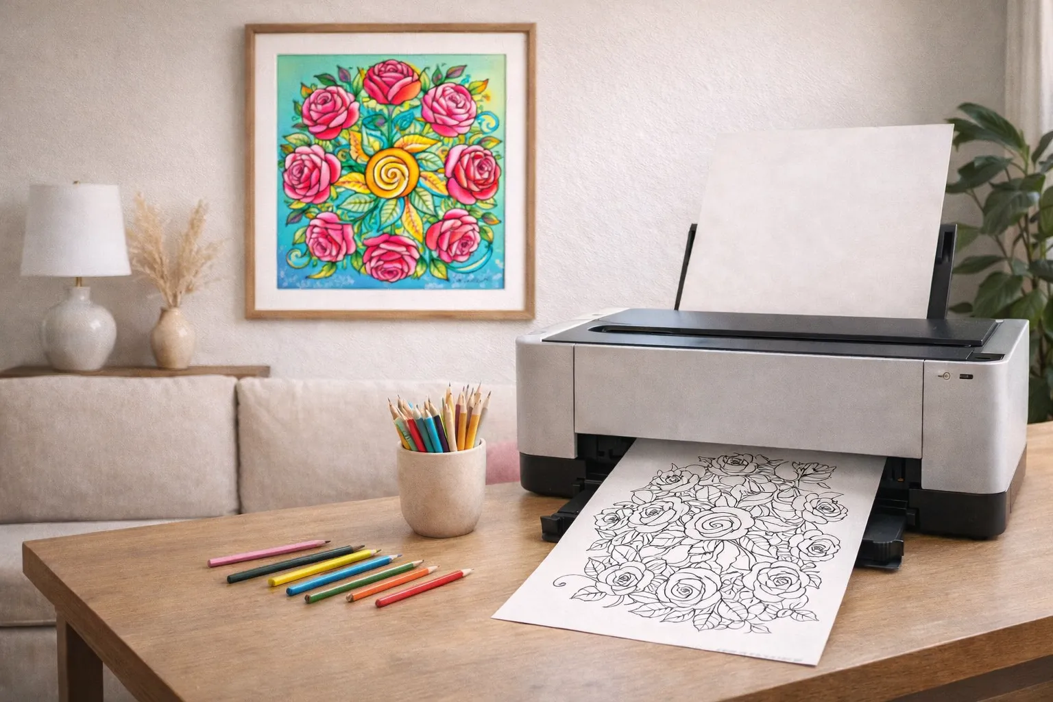 Rose Mandala Coloring Pages